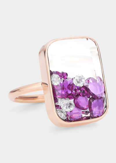 Shop Moritz Glik Ten Fourteen Ruby Shaker Ring In 18k Pink Gold In Rg