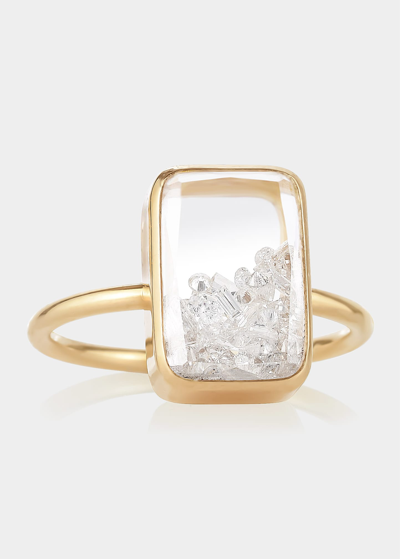 Shop Moritz Glik Ten Fourteen Petite Diamond Shaker Ring In 18k Gold In Yg