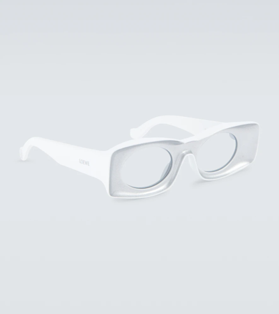 Shop Loewe Paula's Ibiza Oval Sunglasses In Grey / Other / Smoke Mirror