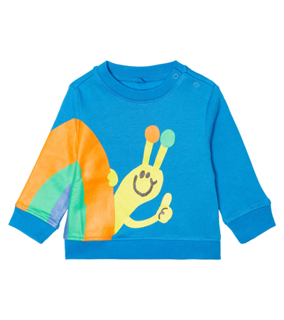 Shop Stella Mccartney Baby Printed Cotton Sweatshirt In Blue