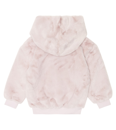 Shop Molo Maureen Faux Fur Hoodie In Frozen Lilac
