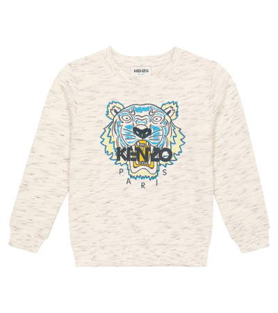 Shop Kenzo Embroidered Jersey Sweatshirt In Off White