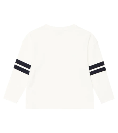 Shop Bonpoint Bob Logo Cotton Jersey T-shirt In Upb Blanc Lait