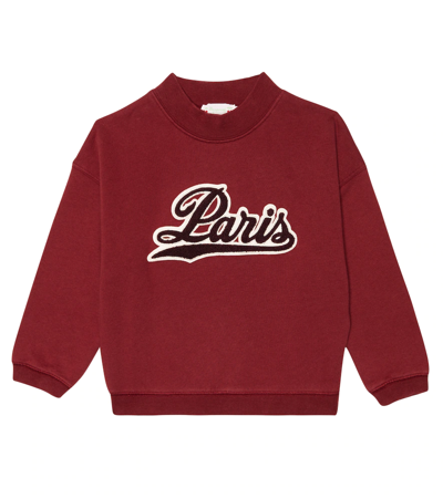 Shop Bonpoint Bart Cotton Jersey Sweatshirt In Upb Rouge
