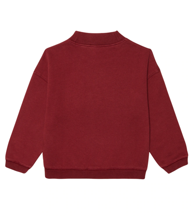 Shop Bonpoint Bart Cotton Jersey Sweatshirt In Upb Rouge