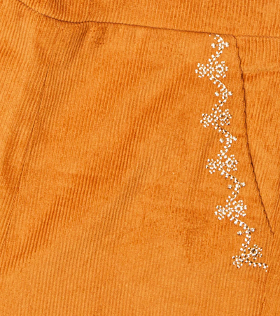 Shop Louise Misha Flor Embroidered Cotton Pants In Cinnamon