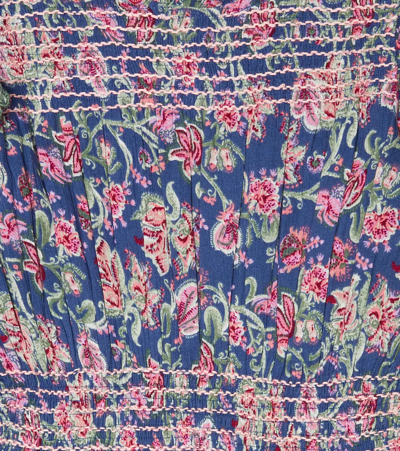Shop Louise Misha Suzie Floral Cotton Dress In Blue Wild Flowers