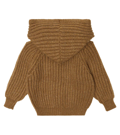 Shop 1+ In The Family Baby Aniol Ribbed Cardigan In Caramel