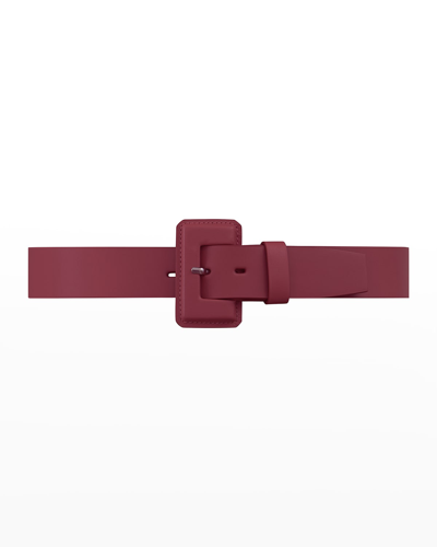 Shop Vaincourt Paris La Petite Merveilleuse Timeless Leather Belt With Covered Buckle In Cherry