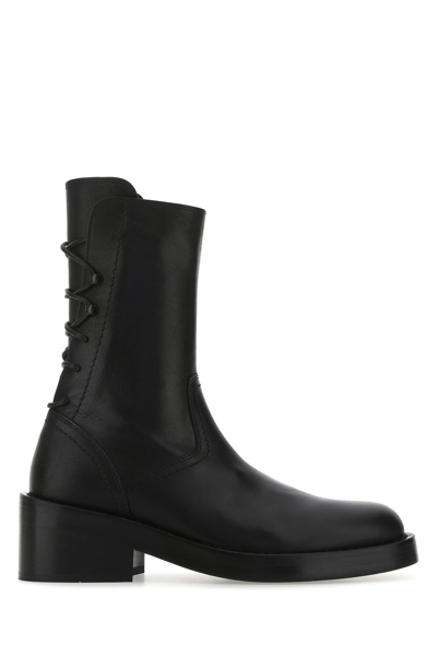 Shop Ann Demeulemeester Black Leather Henrica Ankle Boots Black  Donna 41