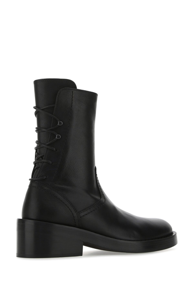 Shop Ann Demeulemeester Black Leather Henrica Ankle Boots Black  Donna 41
