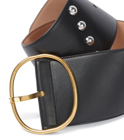 Shop Alaïa Embellished Leather Belt In Noir/or
