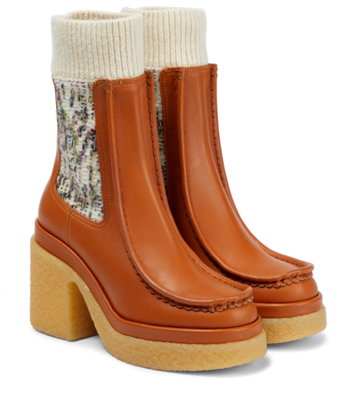 Shop Chloé Jamie Leather Chelsea Boots In Luminous Ochre
