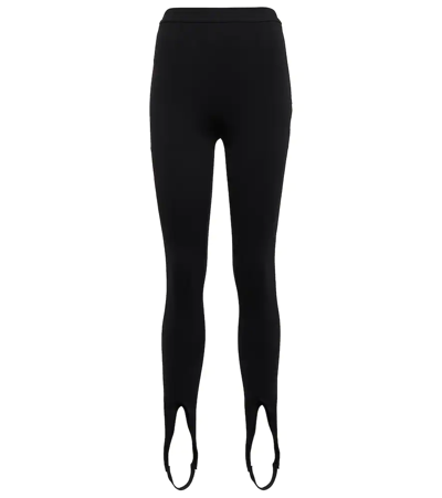 Shop Saint Laurent Stirrup Jersey Leggings In Noir