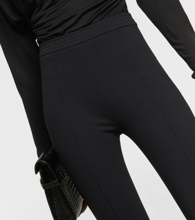 Shop Saint Laurent Stirrup Jersey Leggings In Noir