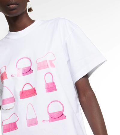 Shop Jacquemus Le T-shirt Sacs Printed T-shirt In Print Multi Bag White