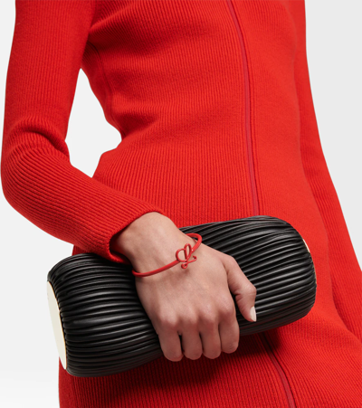 Loewe Zip-up Wool-blend Midi Dress In Vermillion