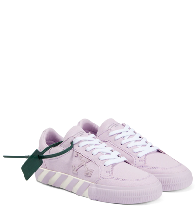 Shop Off-white Low Vulcanized Canvas Sneakers In Lilac Lilac