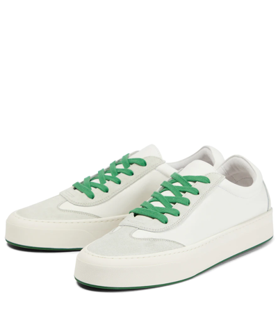 Shop The Row Marley Suede-paneled Leather Sneakers In Milk/milk