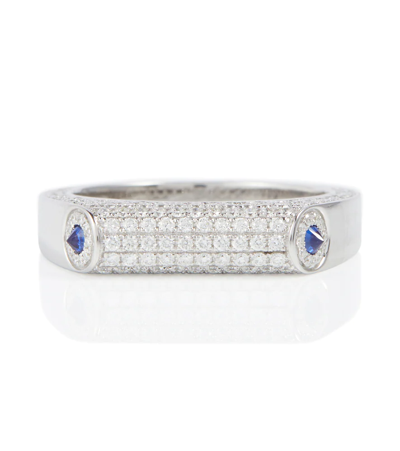 Shop Rainbow K Grace 14kt Gold Ring With Diamonds And Sapphires In 0