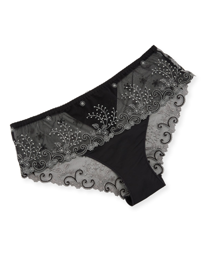 Shop Simone Perele Delice Floral-embroidered Boyshorts In Moonlight