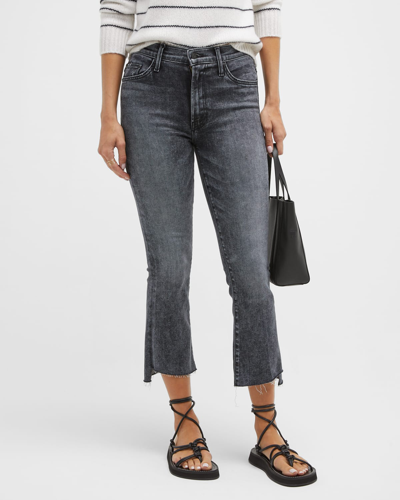 Shop Mother The Insider Crop Step Fray Jeans In Train Stops