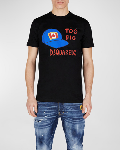 Shop Dsquared2 Men's Too Big Graphic T-shirt In Black