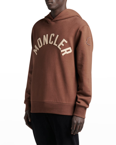 Shop Moncler Men's Collegiate Pullover Hoodie In Gold