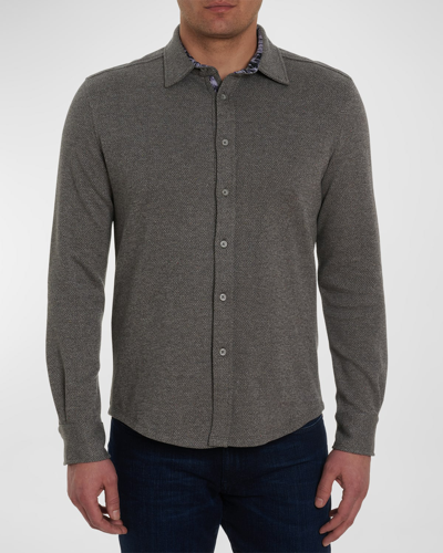 Shop Robert Graham Men's Elkins Knit Sport Shirt In Grey