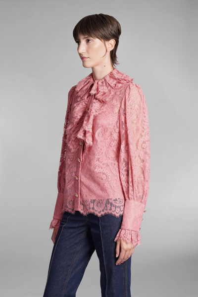 Shop Zimmermann Shirt In Rose-pink Cotton