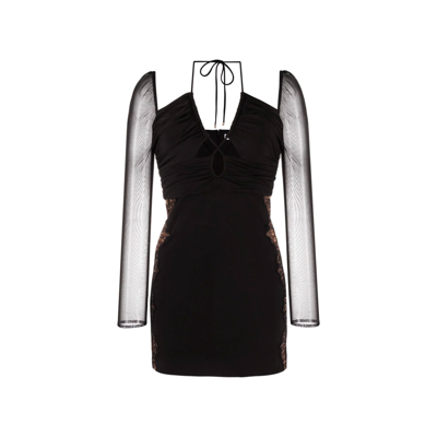 Shop Self-portrait Cut-out Mini Dress In Black