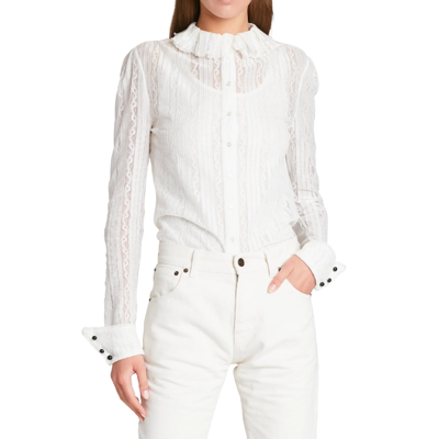 Shop Saint Laurent Embroidered Blouse In White