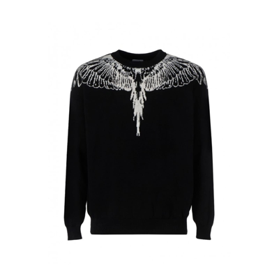 Shop Marcelo Burlon County Of Milan County Of Milan Icon Wings Knitted Pullover In Black
