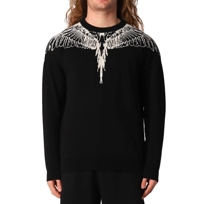 Shop Marcelo Burlon County Of Milan County Of Milan Icon Wings Knitted Pullover In Black
