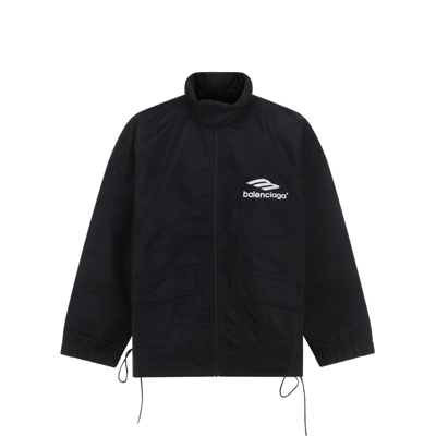 Shop Balenciaga Windbreaker Jacket In Black