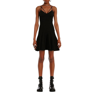 Shop Alexander Mcqueen Flared Mini Dress In Black