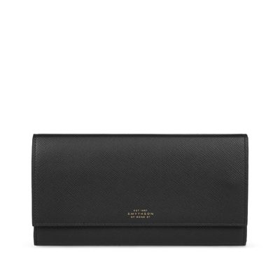 Shop Smythson Marshall Travel Wallet In Panama In Black