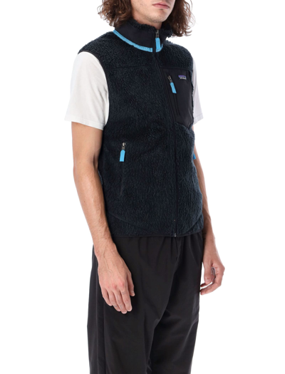 Shop Patagonia Classic Retro-x® Fleece Vest In Black Blu