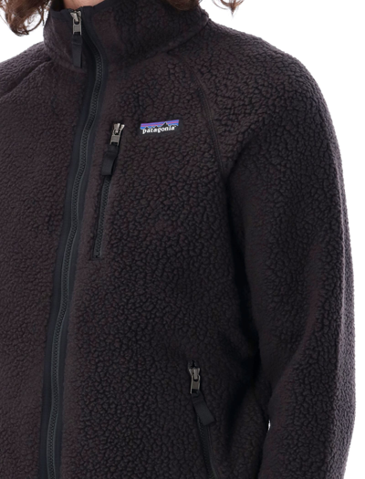 Shop Patagonia Retro Pile Fleece Jacket In Black