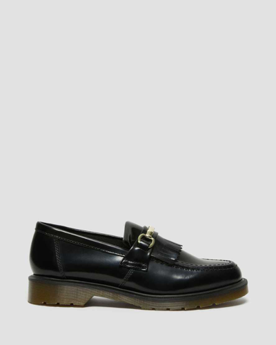 Dr. Martens' Adrian Snaffle Smooth Leather Kiltie Loafers In Black