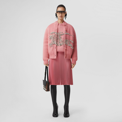 Shop Burberry Pleated Panel Gra In Rosy Pink