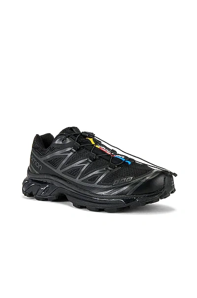 Salomon Xt-6 Rubber-trimmed Mesh Sneakers In Black & Phantom