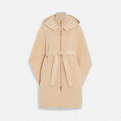 double face wool cape coach