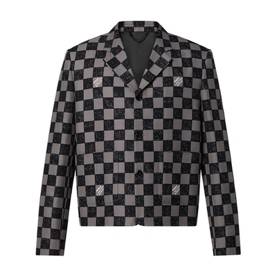 Shop Louis Vuitton Boxy Damier Jacket In Noir