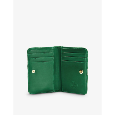 Shop Dune Knightsbridge Quilted Leather Card Holder In Green-leather
