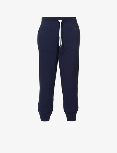 Shop Polo Ralph Lauren Logo-embroidered Mid-rise Tapered-leg Cotton-blend Jogging Bottoms In Cruise Navy