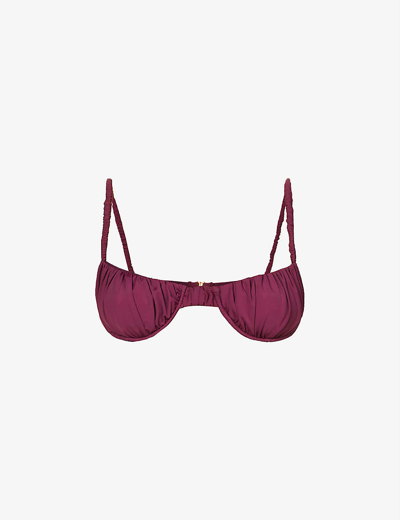 Shop House Of Cb Women's Prune Cassis Ruched Underwired Bikini Top
