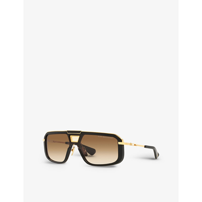 Shop Dita Women's Black Dts400-a-01-z Mach-eight Rectangular Acetate And Titanium Sunglasses