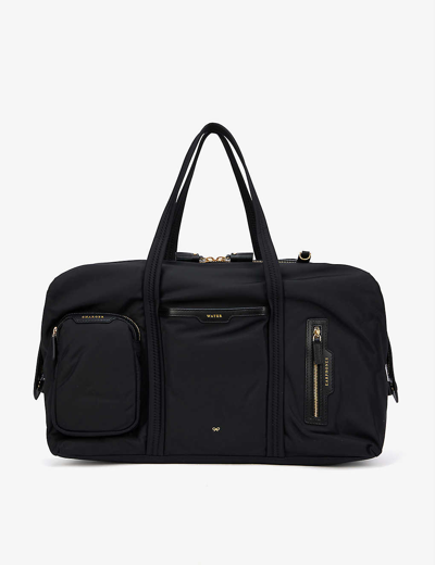 Shop Anya Hindmarch In-flight Recycled-nylon Travel Bag In Black