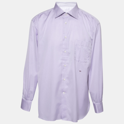 Pre-owned Ermenegildo Zegna Su Misura Lilac Cotton Tailored Fit Shirt 4xl In Purple